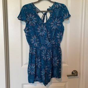 Mudd blue floral romper